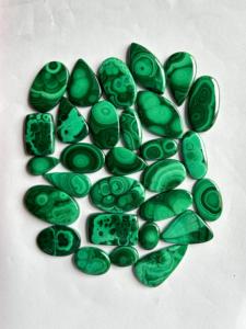 Wholesale Natural Malachite Cabochon Smooth Flat Back Green Gemstone for Healing Crustal Inclusive of Wholesale Price - Product Image 3