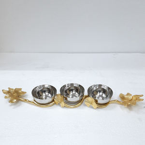 Golden Plated Round Shape Decorative <b>Bowl</b> Stainless Steel Aluminum Metal High Standard Ceramic Free <b>Bowl</b> - Product Image 5