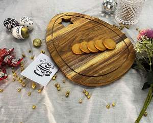<b>Egg</b> Shaped Wood Cutting Board Serving Platter Eco-Friendly Dishwasher Safe Made Vietnam for Easter Holiday Decoration - Product Image 6