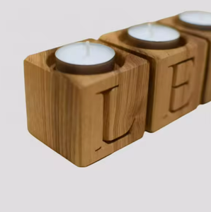 Vela de madera de resina epoxi de diseño único hecha a mano, soporte de luz de té, gran oferta, decoración del hogar para Navidad, otros candelabros, linternas - Product Image 1