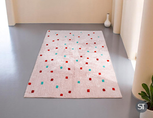 Tapis tufté en coton de haute qualité Style moderne multicolore avec hauteur de pile en peluche personnalisable pour Logo et nom de marque - Product Image 4