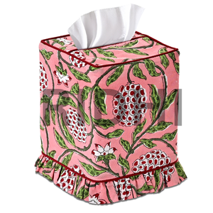 Cubierta para Caja de Pañuelos Ridhi, Color Rosa Fresa, Clásica, Ecológica, Duradera, con Estampado Decorativo, para Hogar y Oficina - Product Image 1