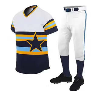 Uniforme de Béisbol Deportivo Personalizado al por Mayor, Transpirable, de Secado Rápido, Talla Grande, para Hombre, Sublimado, Impreso, Premium, 100% Algodón - Product Image 4