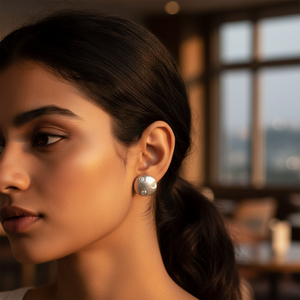 ART PALACE Boucles d'oreilles rondes en argent avec zircone cubique pour femme, ensemble en argent 925 plaqué or, hypoallergéniques, résistantes au ternissement - Product Image 1