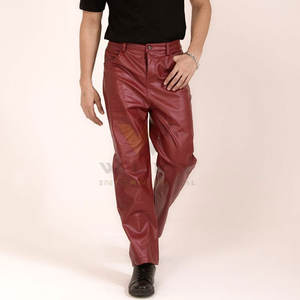 Pantalones de Cuero Premium para Hombre con Textura Suave, Corte Clásico Recto, Costuras Duraderas y Diseño Moderno para Uso Diario - Product Image 4