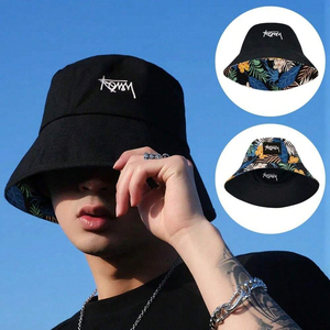Chapeaux Bob Personnalisés pour Adultes, Design de Mode Populaire, Broderie, Chapeau Bob Réversible Coloré Uni - Product Image 2