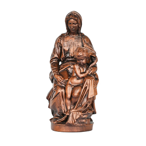 Escultura de madera de la Virgen de <span class=keywords><strong>Bruges</strong></span>, Virgen y el Niño Jesús tallados al estilo renacentista para el arte cristiano clásico - Product Image 1