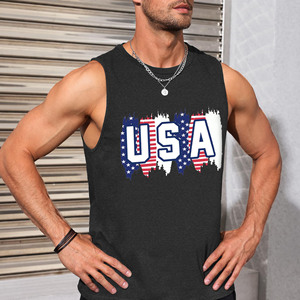 100% poliéster personalizado liso peso pesado transpirable camiseta sin mangas de lujo personalizado estampado antiarrugas logo cuello redondo en blanco Top Oversize hombres - Product Image 5