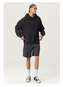 Sucio lavado sudadera 100% algodón ácido lavado Sudadera con capucha Oversize en blanco Terry peso pesado vintage sudaderas pulóver sudaderas con capucha - Product Image 3