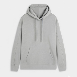 Sweat à capuche uni en coton personnalisé avec poche kangourou avant et grande capuche pour femmes - Product Image 2