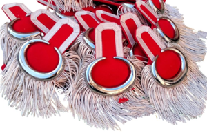 Planches d'épaule en fil de fer doré Épaulettes à franges dorées Uniformes de fanfare Bretelles Épaulettes noires et dorées - Product Image 2