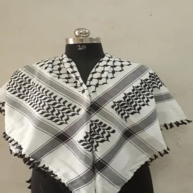 Yashmagh Arabic khăn trắng đen palestin handmade khăn 2023