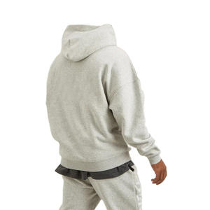 เสื้อมีฮู้ดสำหรับผู้ชาย, เสื้อมีฮู้ดและเสื้อกันหนาวแบบสวมหัวลำลองสีพื้นเสื้อมีฮู้ดผ้าคอตตอน100% เฮฟวี่เวท - Product Image 2