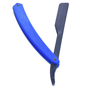 Vente chaude 2024 nouveau rasoir en acier de bord de barbier pliant porte-couteau de rasage outils de barbe rasage durable rasoir droit - Product Image 1