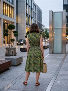 Floral Print Sleeveless <b>Shirt</b> Dress Maxi Length Turn-down Collar Woven Fabric Casual Summer Eco-Friendly A-Line Breathable Dress - Product Image 5