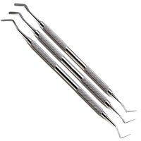 Set Spatula Komposit Gigi Manual 3 Buah, Dapat Digunakan Kembali, 2mm 2.5mm 3mm, Alat Pengisi Plastik Pipih, Peralatan Gigi Premium