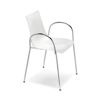 Fauteuil empilable en technopolymère avec structure métallique pour restaurant