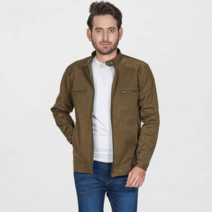 Veste en cuir décontractée pour hommes avec fermeture à glissière à l'avant Meilleur modèle Prix col montant en peau de mouton de haute qualité - Product Image 1