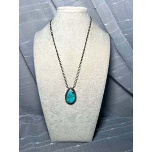 Collar de Turquesa Kingman y Plata de Ley, Joyería Coleccionable de Origen Navajo, Pieza Única - Product Image 3