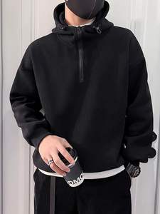 Sweat à capuche zippé imprimé bouffant blanc grande taille sweats à capuche zippés sweat à capuche zippé coupe surdimensionnée coton broderie Logo - Product Image 2