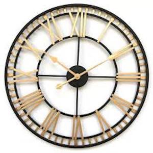 Luxury Home Decor Wall <b>Clock</b> Silent Sweep Quartz <b>Movement</b> Antique Style 30mm Thick Plate Iron Metal Gold Living Room Wall Watch - Product Image 3