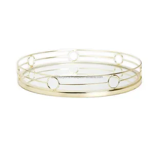 ถาดโลหะทำด้วยมือสำหรับตกแต่งห้องรับประทานอาหารหรูหราถาดอาหารเย็นดีไซน์เนอร์พร้อมด้ามจับแบบโบราณสำหรับร้านอาหารโรงแรม - Product Image 2