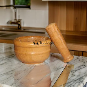 Mortero y mortero Okhli de madera hecho a mano por Tradebyd Natural Spice Grinder para Cocina - Product Image 1