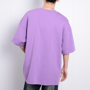 เสื้อยืดเท่ๆเปิดไหล่ตก280ก. เสื้อยืดผ้าฝ้ายโอเวอร์ไซส์สำหรับผู้ชาย - Product Image 3