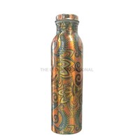 Cuivre Métal unique imprimé achat direct acheter à l'usine bouteille d'eau 3X3X10 pouces 1 litre capacité Régule la glande thyroïde