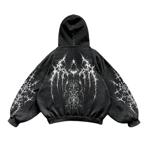 Venta al por mayor de los hombres personalizados de gran tamaño recortada Boxy pulóver sudaderas con capucha 100% algodón lavado ácido Zip up Terry tela sudaderas con capucha hombres - Product Image 2