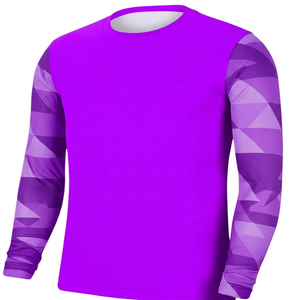 Camiseta de Fútbol de Manga Larga con Cuello Redondo para Hombre, Color Verde Neón, 100% Poliéster, Absorbe la Humedad, Ajustada, Ropa Deportiva para Todas las Temporadas - Product Image 3