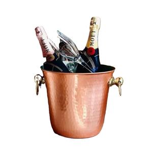 Frais de vente fait à la main en cuivre pur Antique refroidisseur de vin forme ronde en métal fabriqué à la main refroidisseur de vin à bas prix - Product Image 2