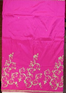 OEM lujo indio seda George encaje tela Headtie precio al por mayor razonable para adultos para ropa africana - Product Image 2