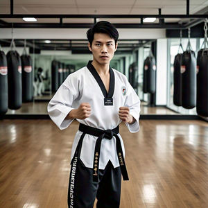 ชุดออกกำลังกายผ้าคอตตอน100% สำหรับผู้ชายชุดคาราเต้ผ้าฝ้าย100% คุณภาพสูงชุดฝึกซ้อม - Product Image 3