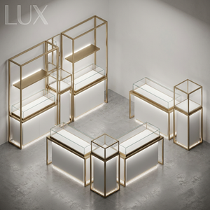Vitrines de présentation de bijoux et montres de luxe modernes personnalisées LUX 2026 les plus vendues avec éclairage LED pour l'aménagement intérieur de bijouteries - Product Image 4