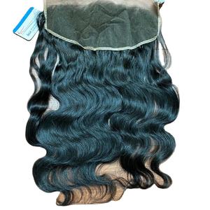 High Quality Vietnamese Human Hair Raw HD <b>Lace</b> <b>Closure</b> Black Straight and Wavy Style Double Weft for Baby Styles - Product Image 1