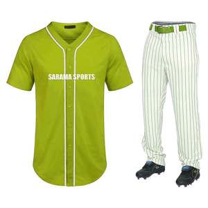 Diseño personalizado Logo Impreso Adultos Tamaño Transpirable Deportes Conjunto de uniforme de béisbol Servicio OEM Barato Alta calidad 100% Poliéster - Product Image 1