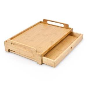 Plateau de service en bois de luxe avec base de doublure en velours idéal pour les bijoux accessoires de service fonctions de fête de mariage - Product Image 6