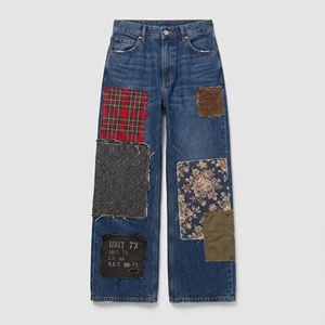 Jeans de Mezclilla de Cintura Alta con Parches, Ligeros, Desgastados, de Corte Holgado, Estilo Casual, Tela de Algodón para Primavera, ODM OEM - Product Image 4