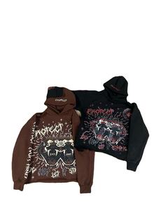 Personalizado de peso pesado 100% algodón streetwear de gran tamaño sol se desvaneció vintage serigrafía lavado ácido Sudadera con capucha para los hombres - Product Image 4