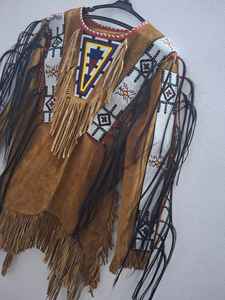 Chaquetas de cuero occidental de estilo americano de calidad superior con cuentas y flecos de estilo único para hombres - Product Image 6