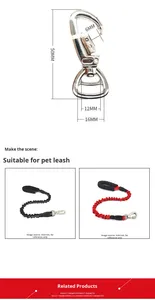 P116 Industrial Grade Zinc Alloy <strong>J</strong> <strong>Hook</strong> and Loop Fastener Dog Leash Buckle for Large Pets - Product Image 6