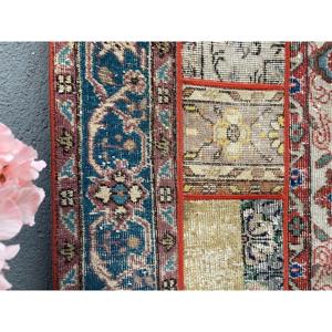 Turkish <b>Runner</b> Rug 2.2x6.3 ft (67x193 cm), Vintage <b>Red</b> Animal Print Wool Rug - Product Image 3