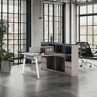 Ventes directes d'usine Bureau ouvert en bois Bureau Poste de travail Cabinet Personnel Poste de travail Bureaux Table d'ordinateur avec pieds en métal