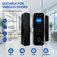 Serrure de porte intelligente en verre Guidi Tuya, biométrique, reconnaissance faciale, empreinte digitale, mot de passe, carte IC, déverrouillage à distance par application, cloud, maison, hôtel, bureau, appartement