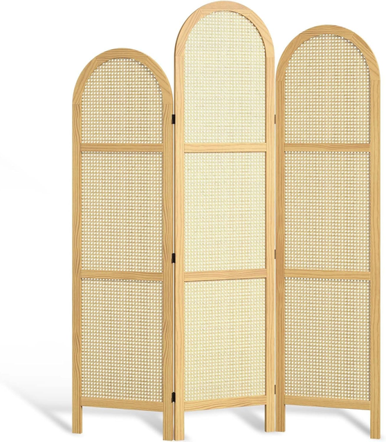 Antique Traditional Solid Pine Wooden Folding Screen Room Divider Partition Eco-Friendly Multi-functional Living Room Bedroom