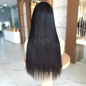 Pelucas muy sedosas de la mejor calidad, cabello crudo Real, cabello humano vietnamita 100%, peluca recta con cierre de Color Natural - Product Image 4