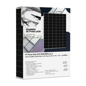 Panel Solar Monocristalino Bifacial Tipo N PV Power Tech ECO 205 con Cubierta Frontal de Vidrio, Certificado TUV - Product Image 2