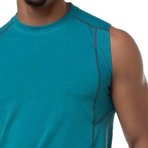 Camiseta sin mangas transpirable para hombre de alta calidad Nuevo diseño Tejido de punto Bajo MOQ OEM Última llegada Ropa de fitness - Product Image 5