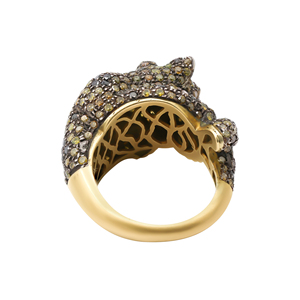 Anillo único con forma de ratón para Navidad Anillo precioso de rubí y pavé de diamantes Anillo de Plata de Ley 925 - Product Image 5